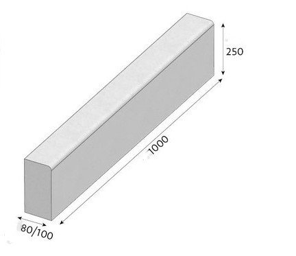 Obrubník Silniční 1000x250x100