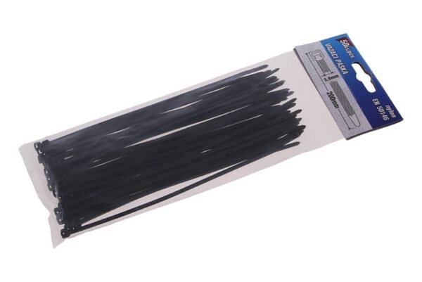 23814 Pásky vázací 200x3.6mm 50ks černá